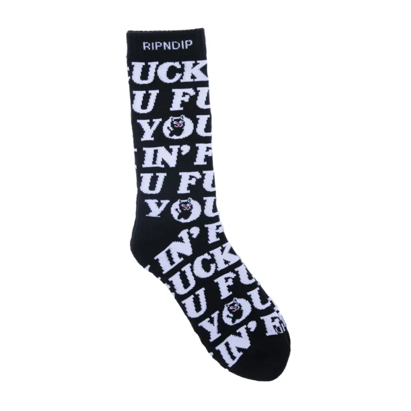 Fuckin Fuck Socks (Black) sold by Ripndip