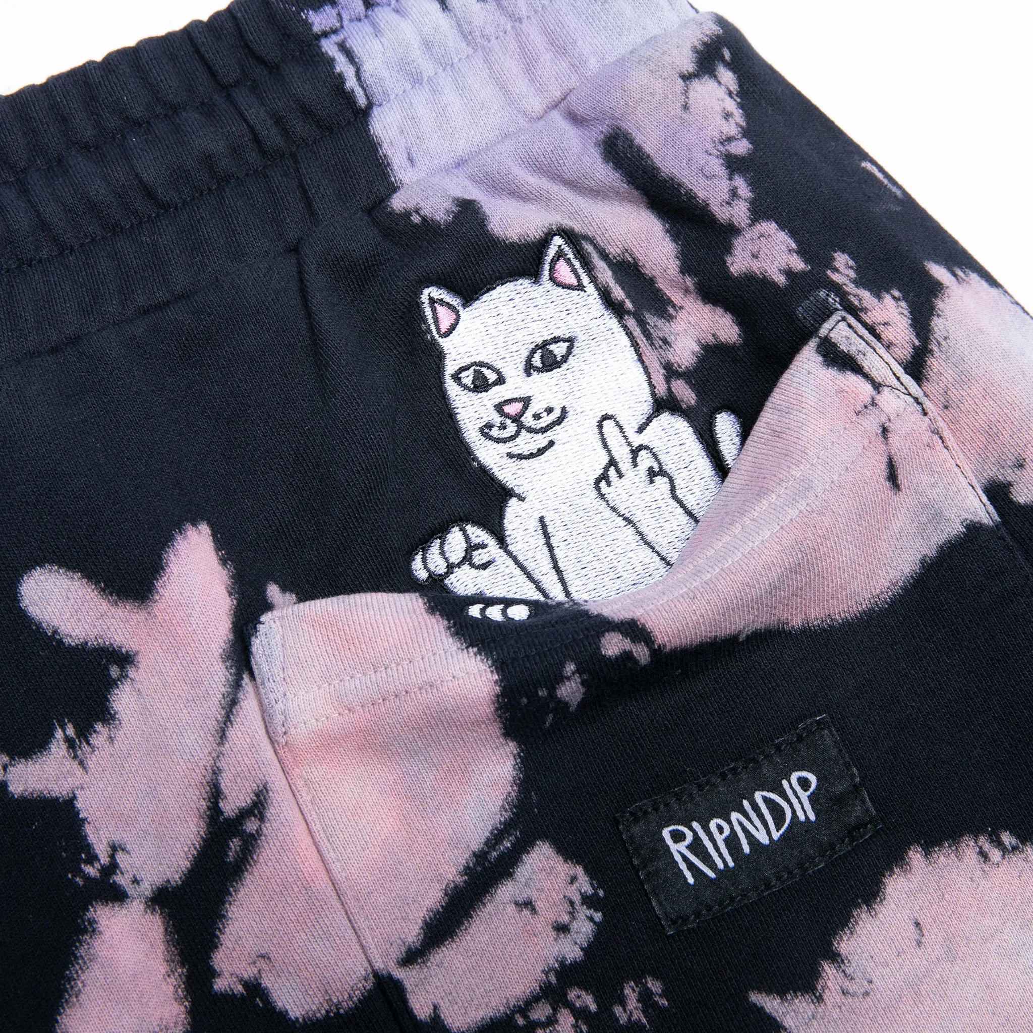 Blaze Sweatshorts (Black/Peach/Purple Tie Dye) sold by Ripndip product image thumbnail 2