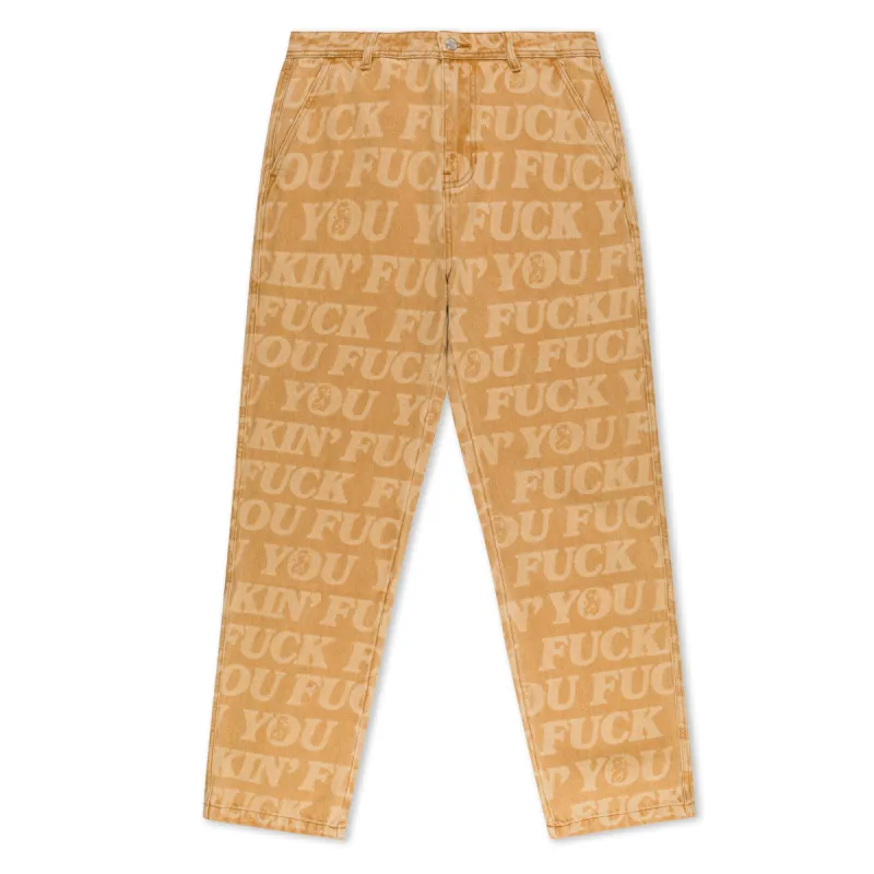F.U.F.F. Washed Denim Pants (Light Brown Denim) made by Ripndip