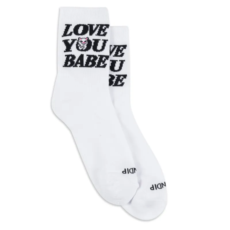 Love You Mid Socks (White) made by Ripndip
