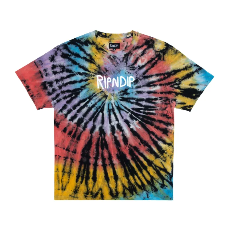 Rubber Logo Tee (Sunburst Spiral Tie Dye) sold by Ripndip