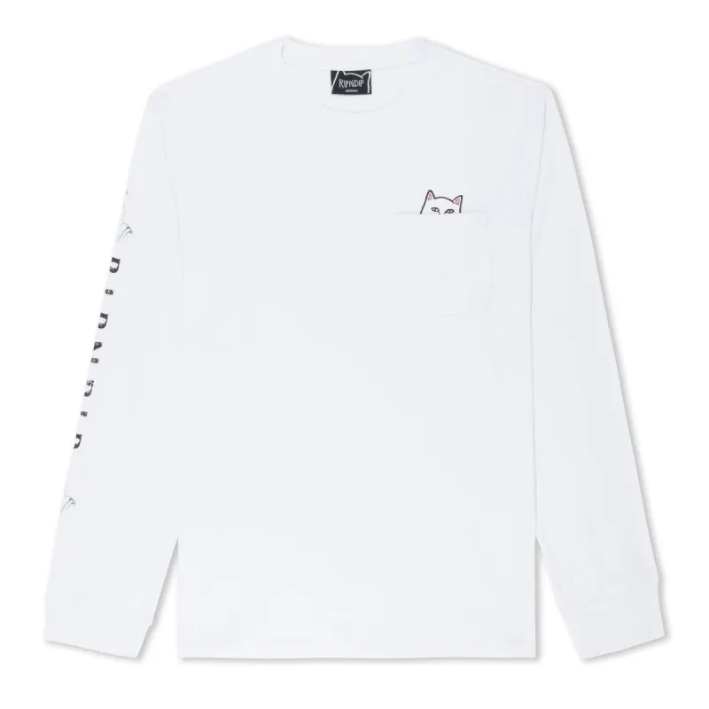 Lord Nermal L/S Pocket Tee (White) sold by Ripndip