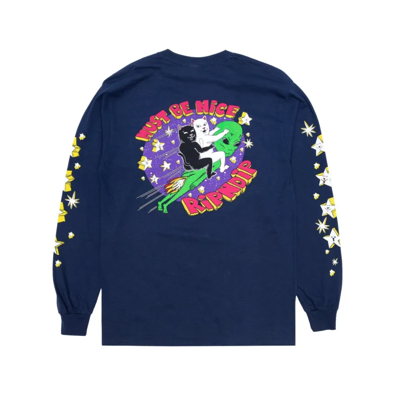 Star Gazer Long Sleeve (Navy) sold by Ripndip
