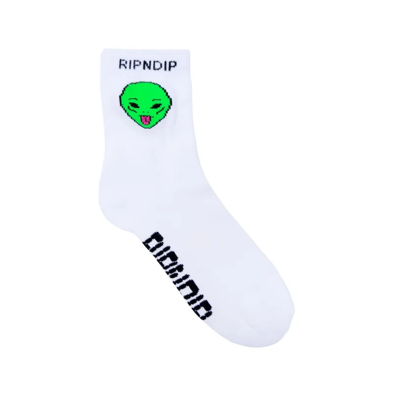 We Out Here Mid Socks (White/Green) sold by Ripndip