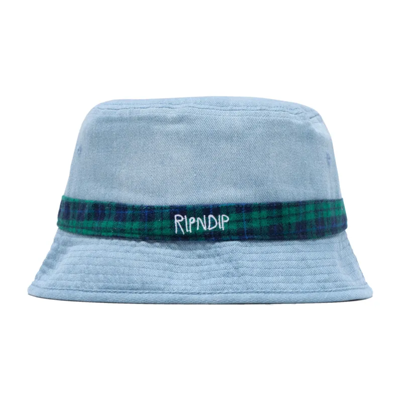The Echo Denim Bucket Hat (Navy) sold by Ripndip