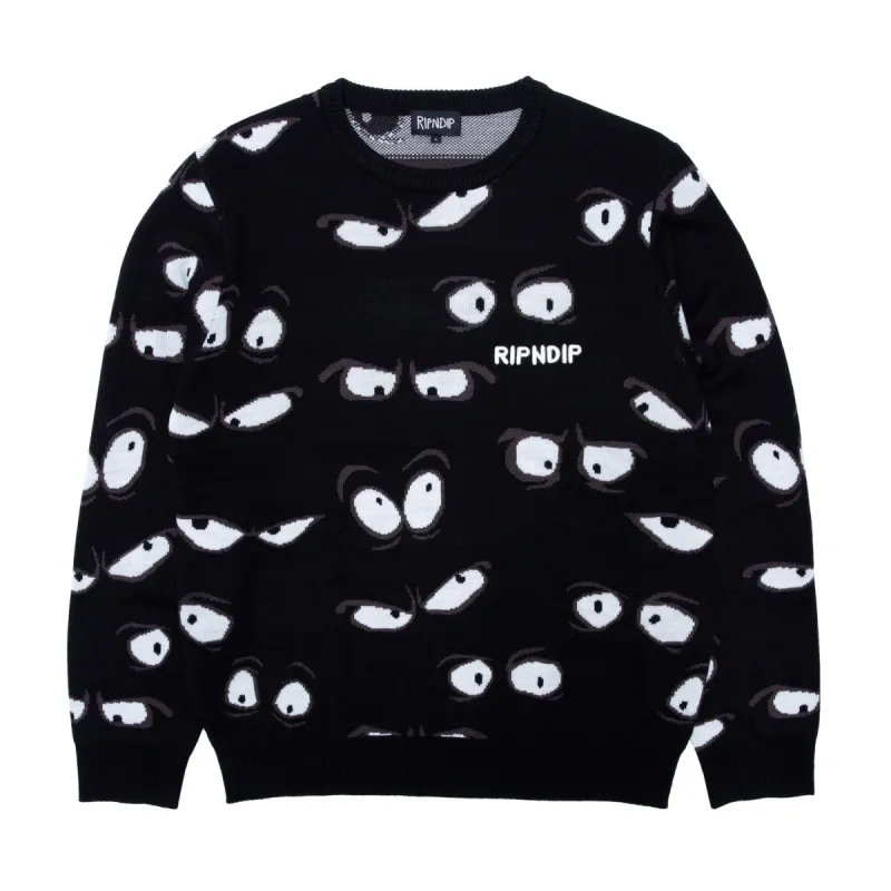 All Eyez Knit Sweater (Black) sold by Ripndip