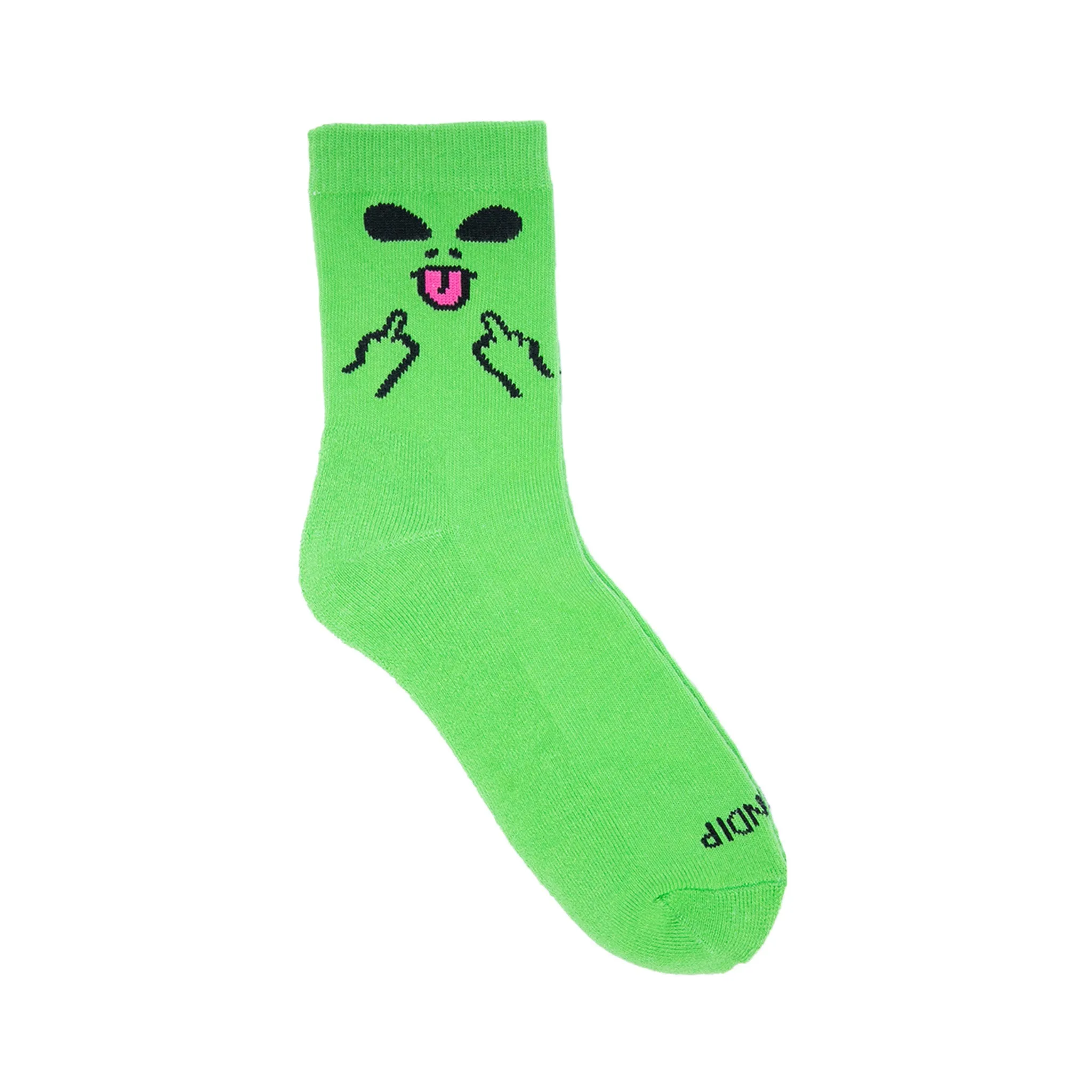 Alien Face Mid Socks (Green) sold by Ripndip