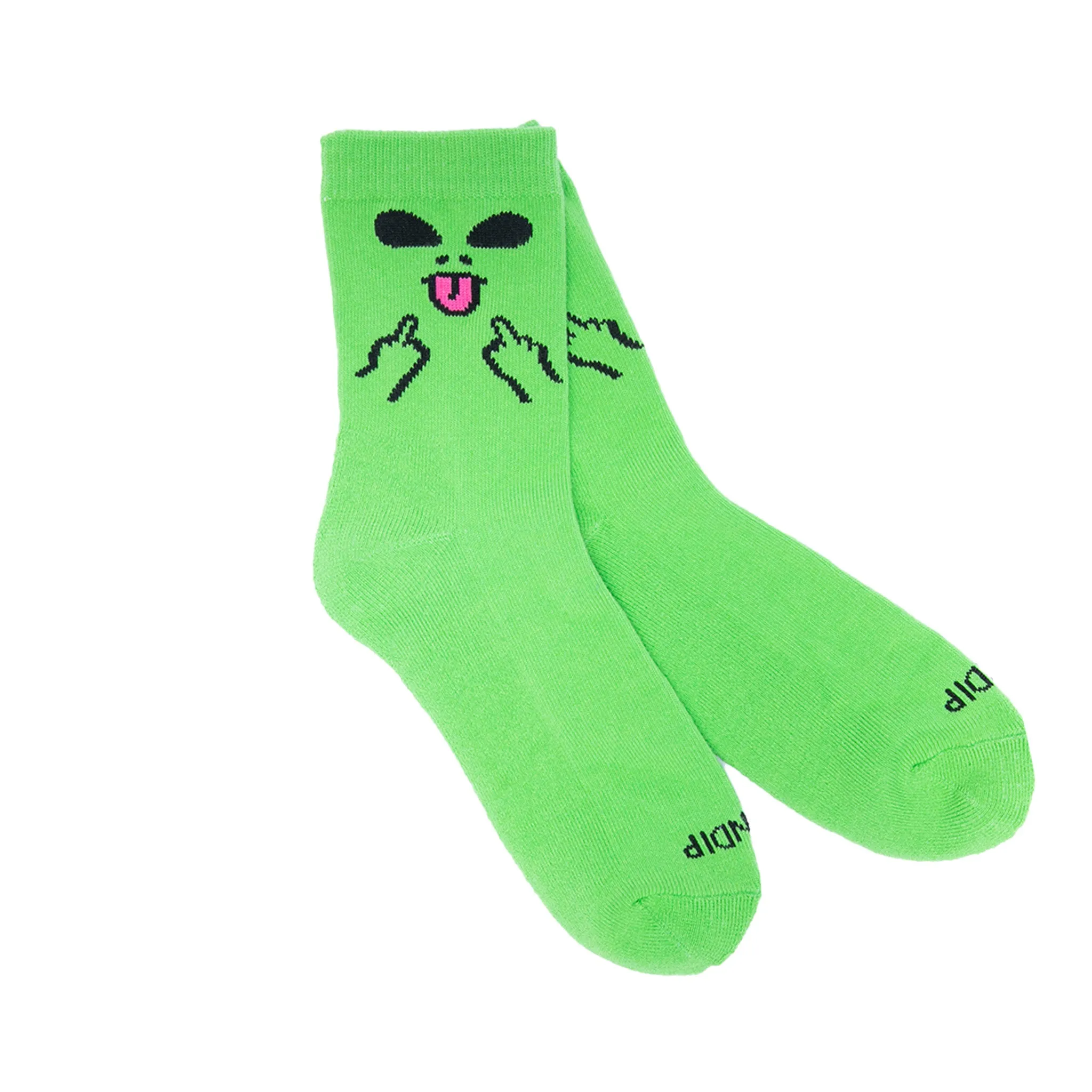 Alien Face Mid Socks (Green) sold by Ripndip product image thumbnail 2