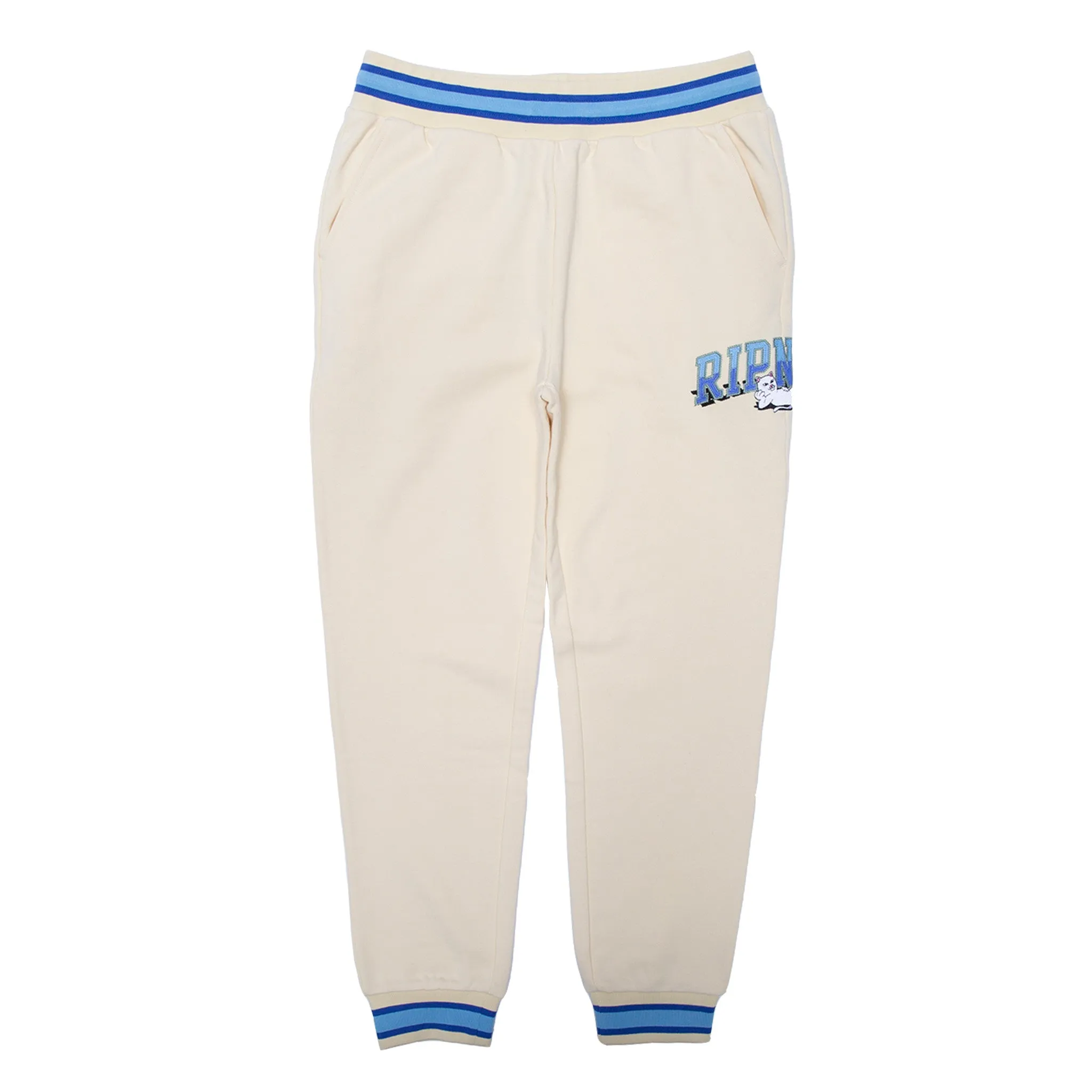 Team Spirit Embroidered Sweatpants (Natural) sold by Ripndip