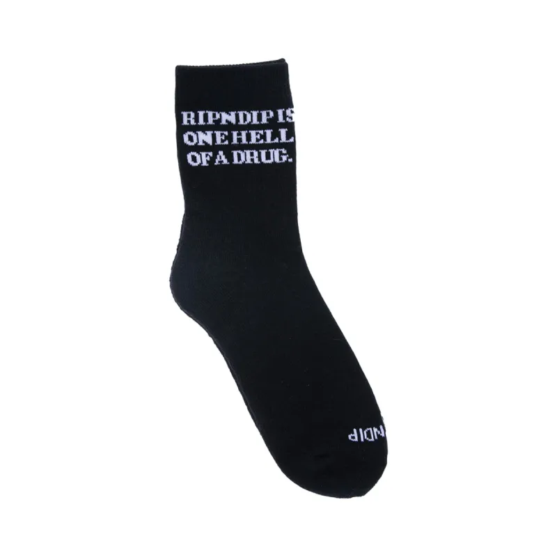 Hell Of A Drug Mid Socks (Black) sold by Ripndip