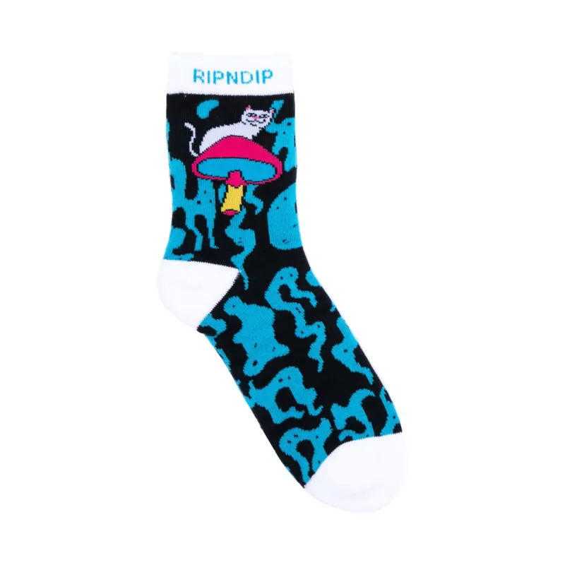 Psychedelic Mid Socks (Blue/Black) sold by Ripndip