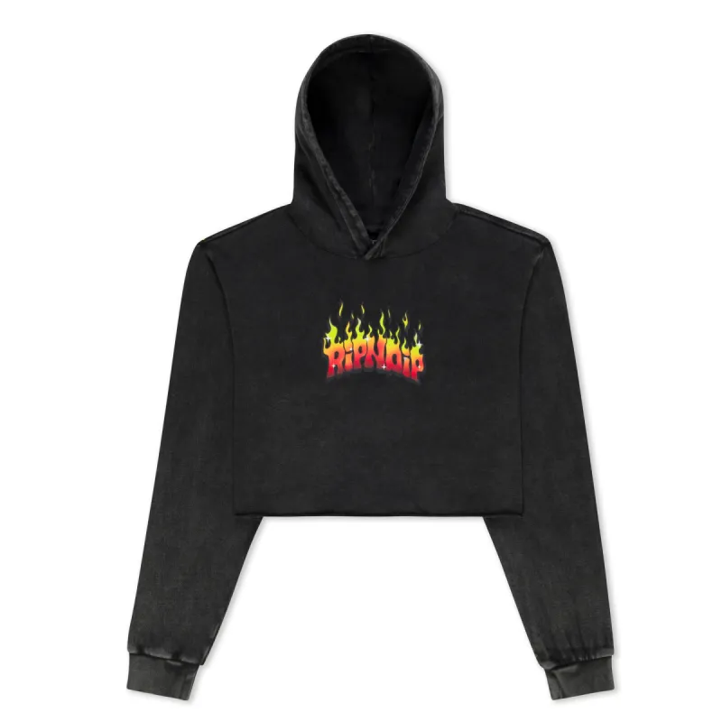 Scary Cute Cropped Hoodie (Black Wash) sold by Ripndip