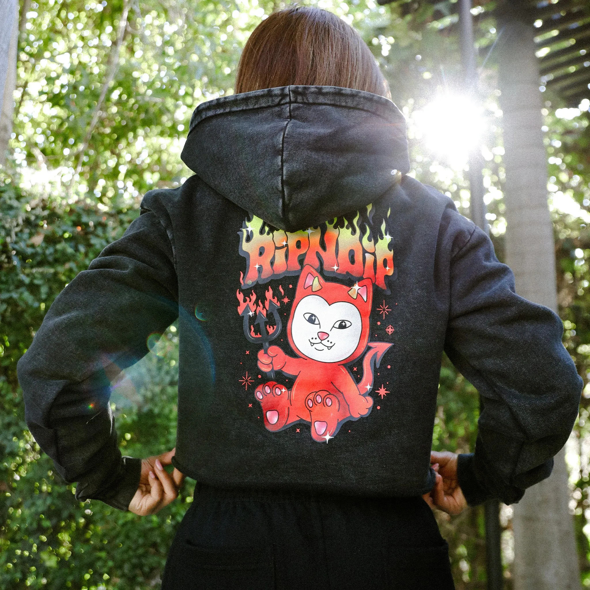 Scary Cute Cropped Hoodie (Black Wash) sold by Ripndip product image thumbnail 2