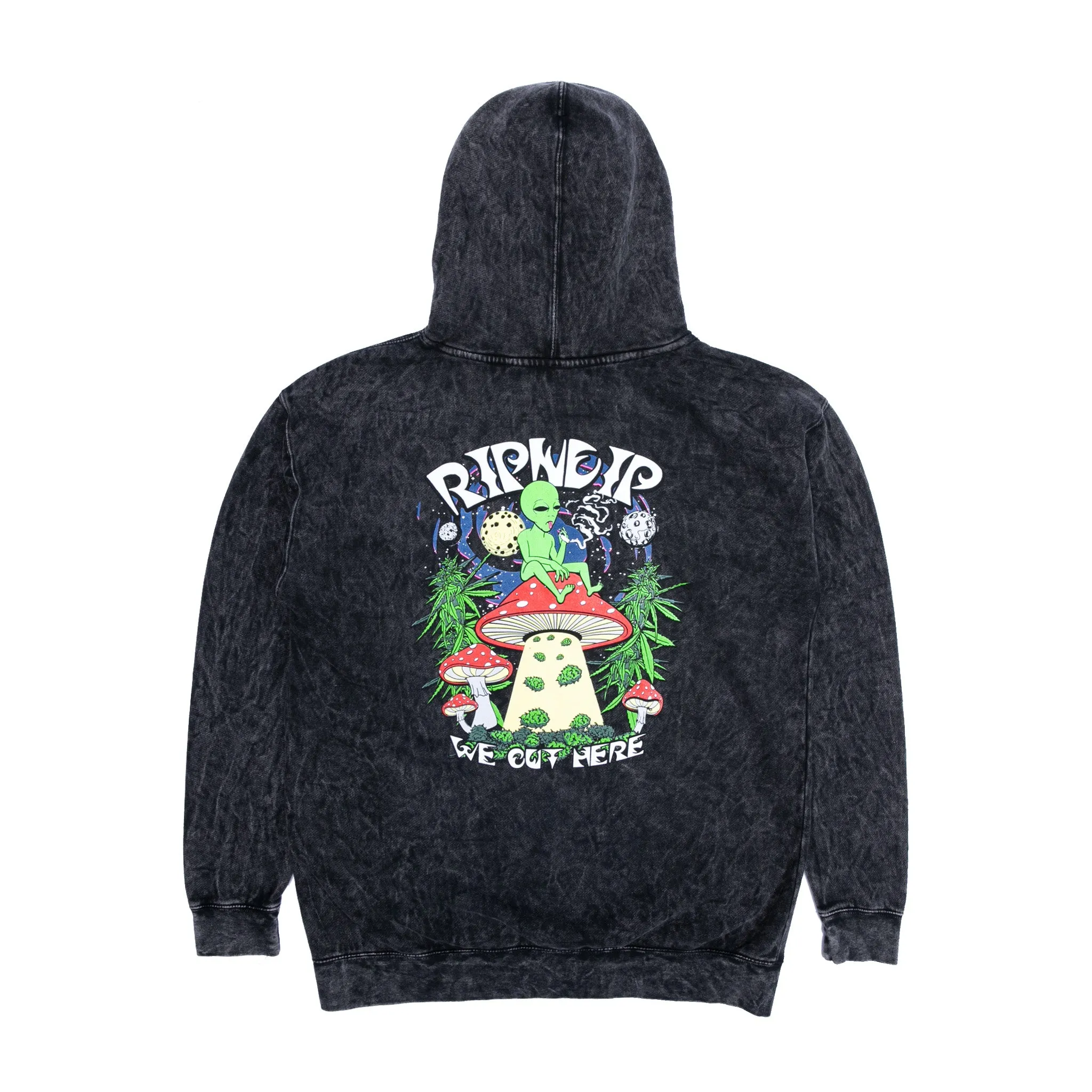 We Out Here Smoking Hoodie (Black Mineral Wash) sold by Ripndip