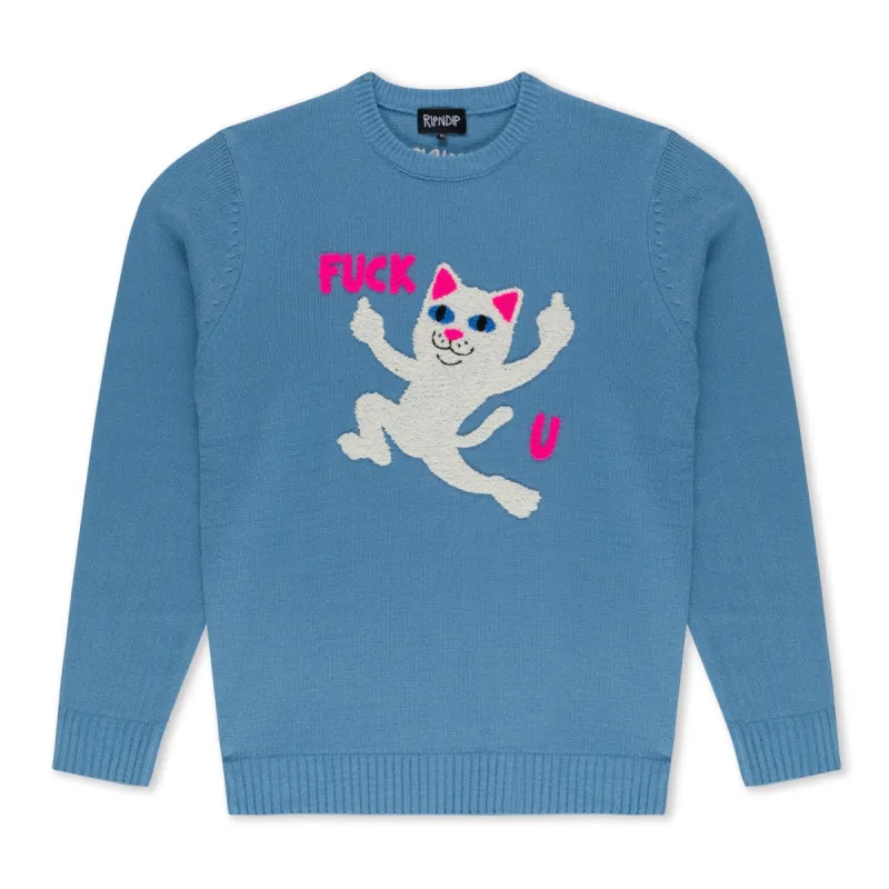 F U Knit Sweater (Periwinkle) made by Ripndip