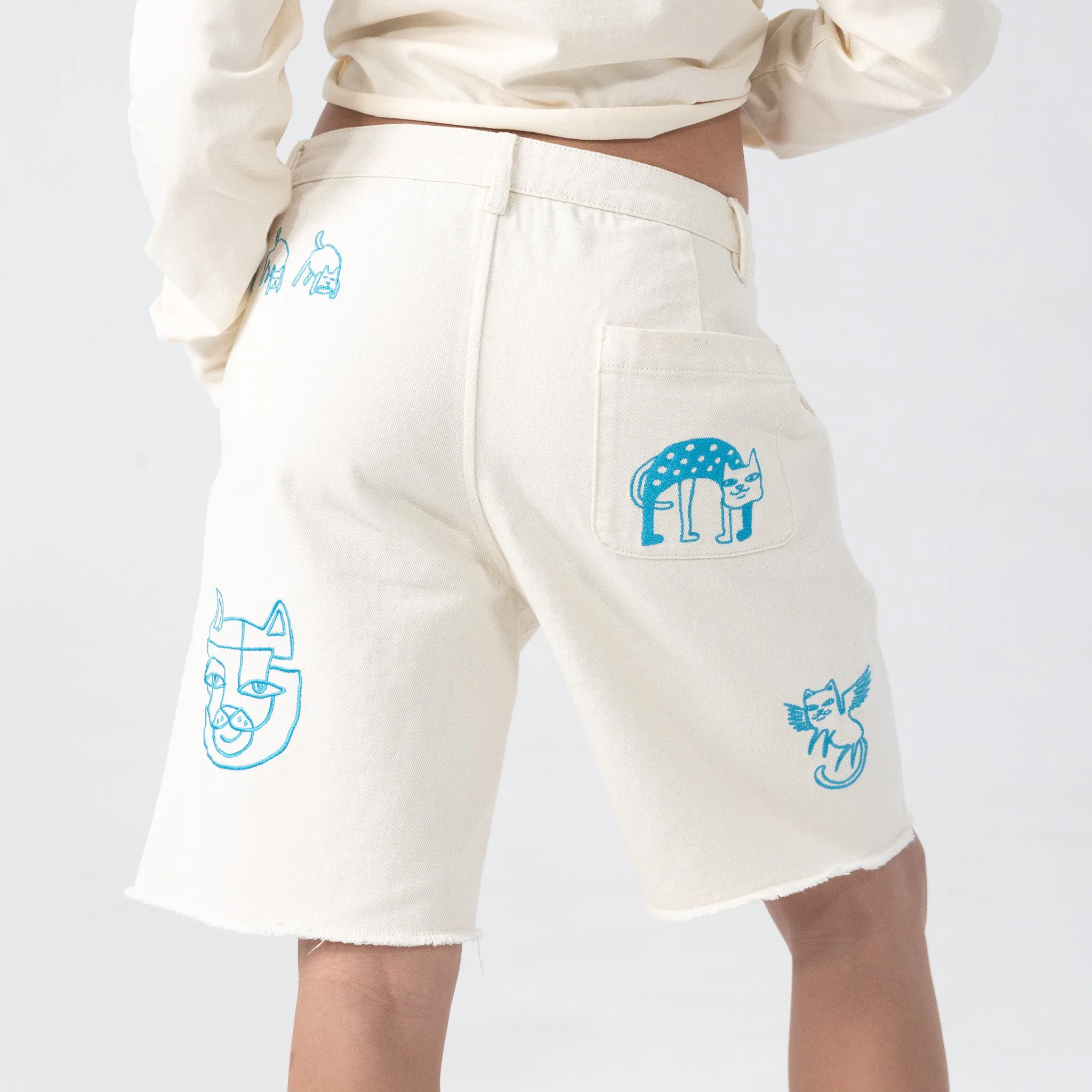 Blonded Denim Shorts (Off White) sold by Ripndip product image thumbnail 4