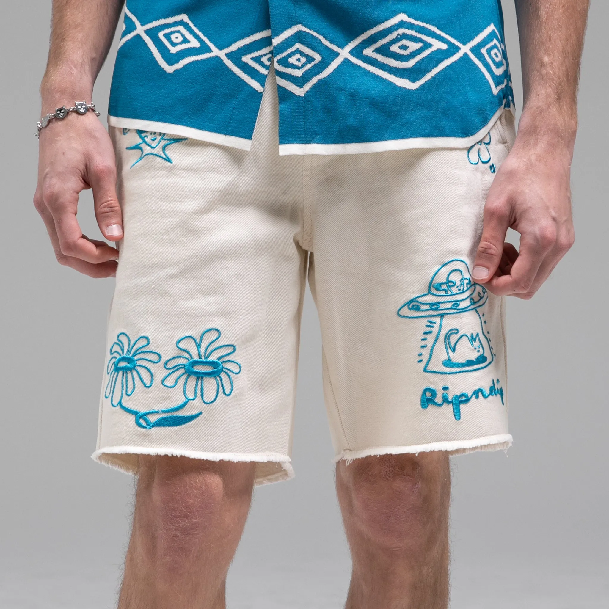 Blonded Denim Shorts (Off White) sold by Ripndip product image thumbnail 2