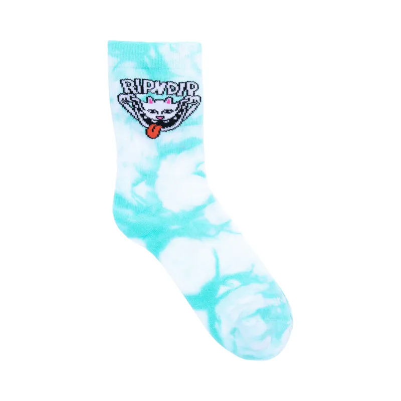 Big Smile Socks (Aqua Tie Dye) sold by Ripndip