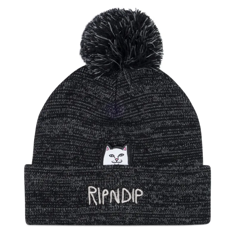 Lord Nermal Pom Beanie (Black/Charcoal) made by Ripndip