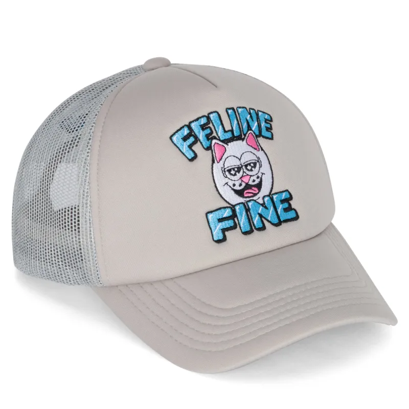 Feline Fine Trucker Hat (Cream) made by Ripndip