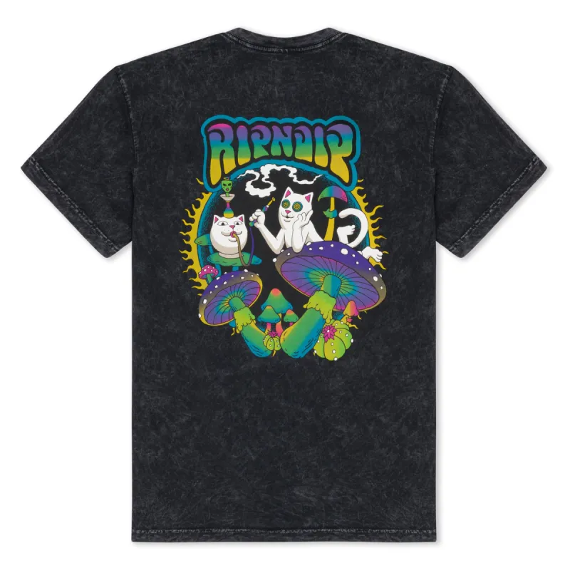 Psychedelic Garden Tee (Black Mineral Wash) made by Ripndip