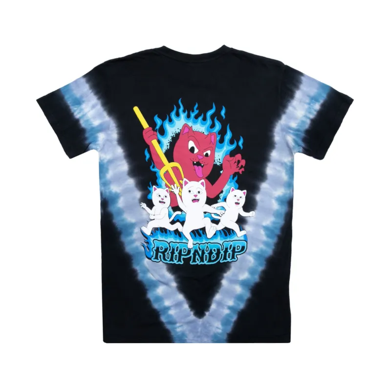 Hades Tee (Blue/Black V Dye) sold by Ripndip