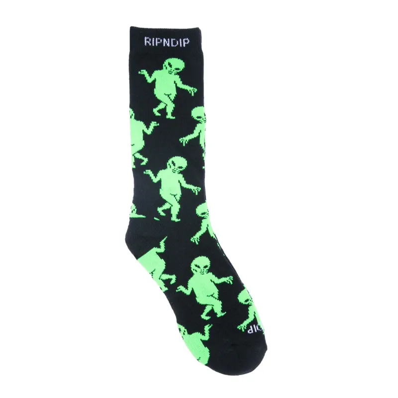 Alien Dance Party Socks (Black) sold by Ripndip