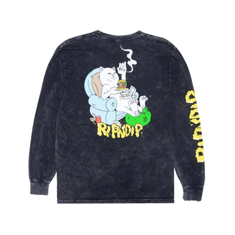 2 Moods Long Sleeve (Black Mineral Wash) sold by Ripndip