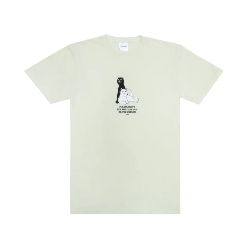 Keep The Cats In Tee (Light Lime) made by Ripndip
