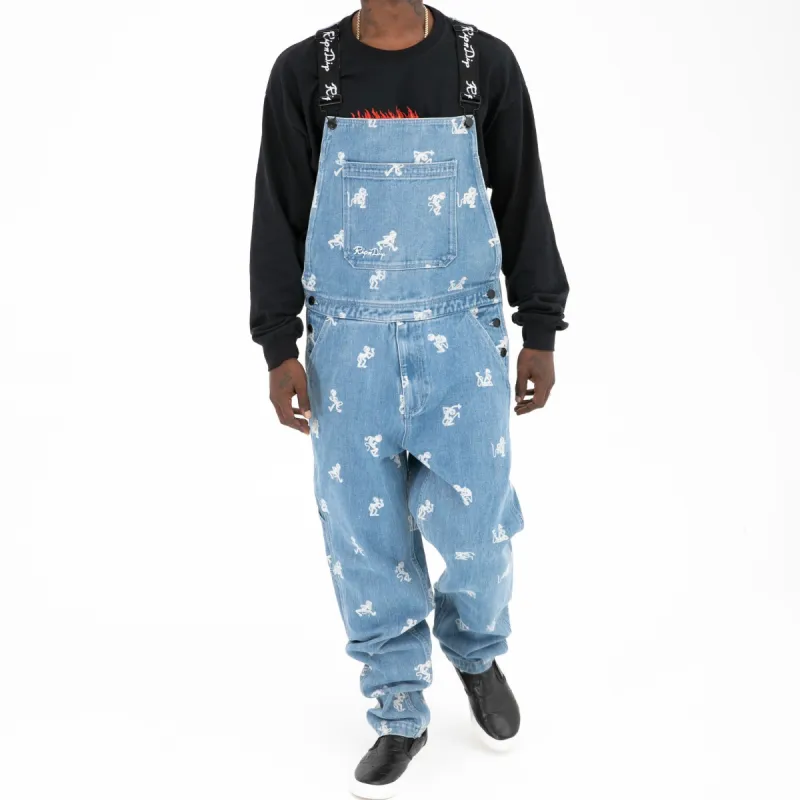 Dance Party Denim Overalls (Medium Wash) sold by Ripndip