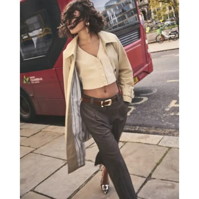 Beige Cropped V Neck Cardigan sold by River Island