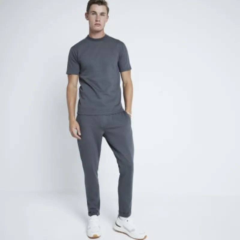 Grey Pique Skinny Fit Joggers sold by River Island