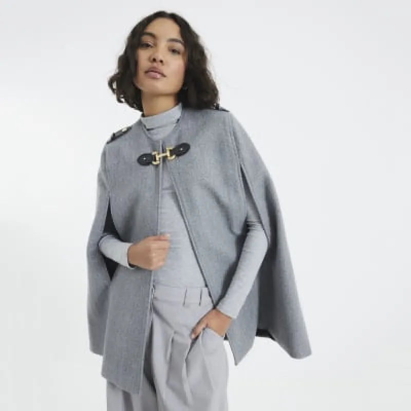 Grey Military Style Cape sold by River Island