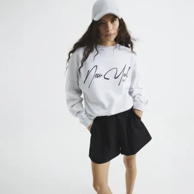 Grey Long Sleeve New York Sweatshirt sold by River Island