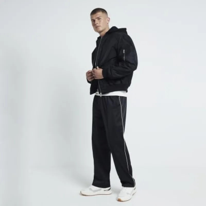 Black Hooded Bomber jacket sold by River Island