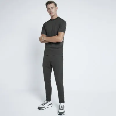 Khaki Pique Skinny Fit Joggers sold by River Island
