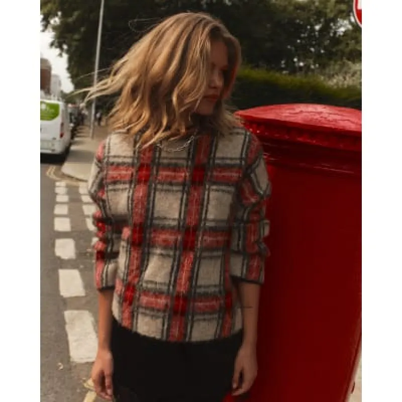 Red Hairy Tartan Jumper sold by River Island