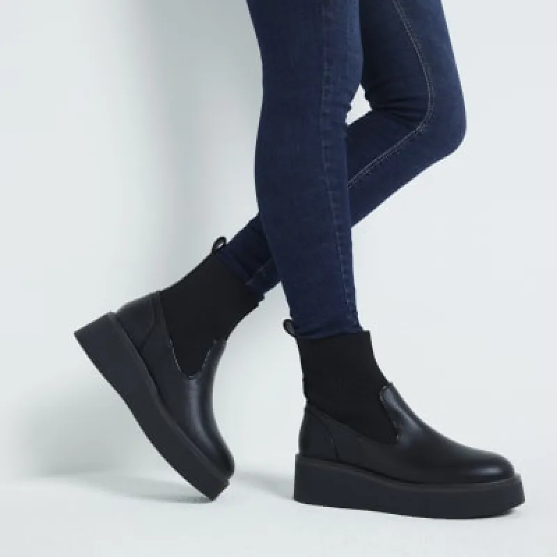 Black Knitted Sock Boot sold by River Island