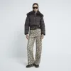 Brown Padded Faux Fur Trim Bomber Jacket sold by River Island