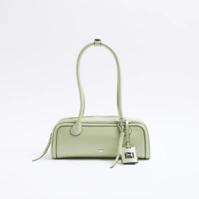 Green Faux Leather Shoulder Bag sold by River Island