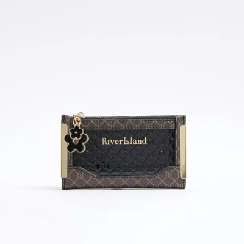 Black Patent Monogram Mini Purse sold by River Island