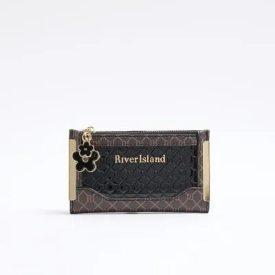 Black Patent Monogram Mini Purse sold by River Island