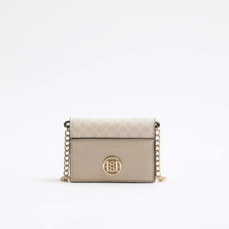 Beige Monogram Panel Cross Body Purse sold by River Island