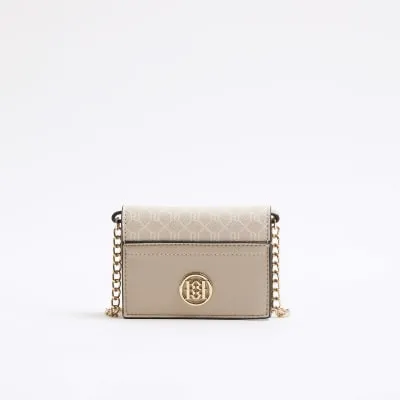 Beige Monogram Panel Cross Body Purse sold by River Island