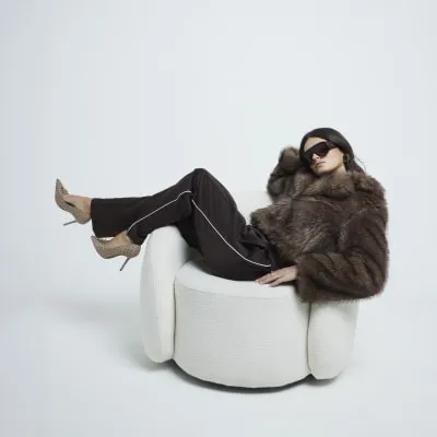 Beige Monogram Court Shoes sold by River Island