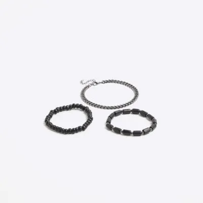 Black 3 Pack Chain Bracelets sold by River Island