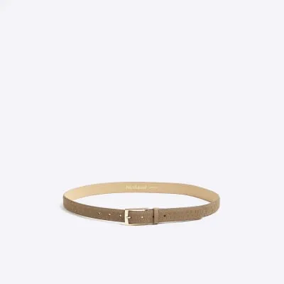 Stone Suede Monogram Belt sold by River Island