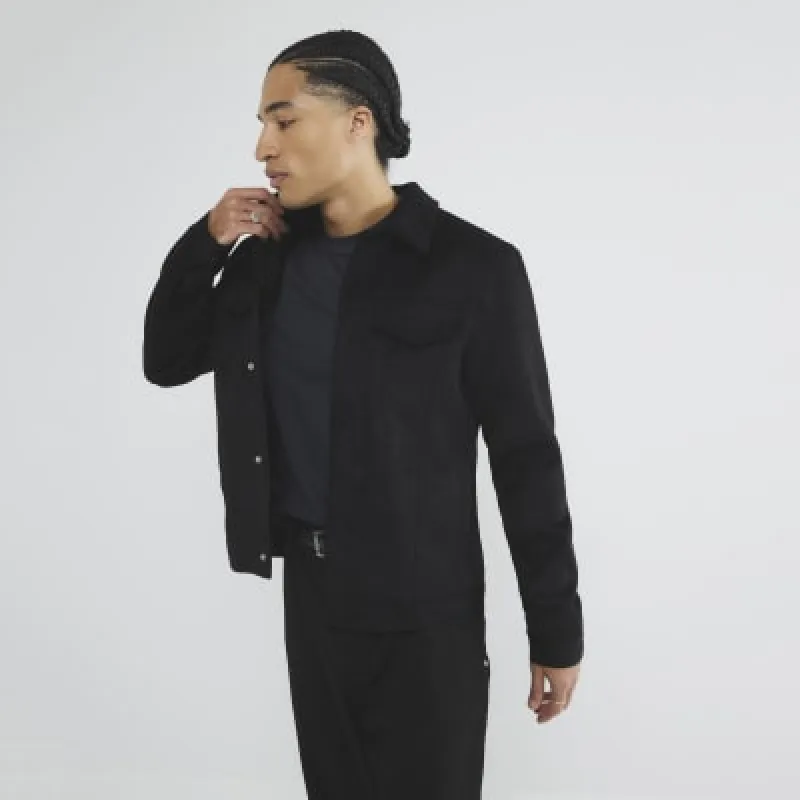 Black Suedette Jacket sold by River Island