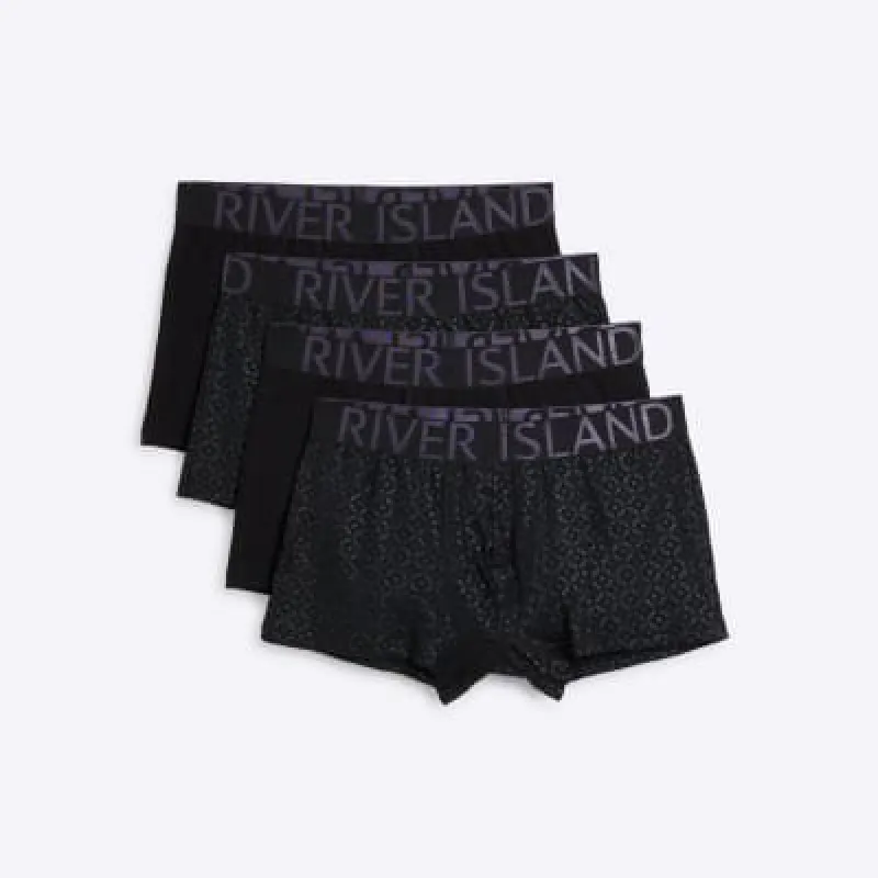 4PK Black Metallic Trunks sold by River Island