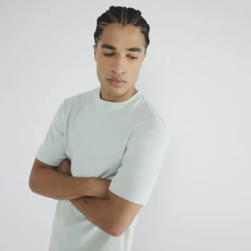 Green Slim Fit Short Sleeve T-Shirt sold by River Island